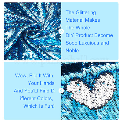 Двусторонняя ткань с блестками из ПВХ DIY-WH0430-543C-1