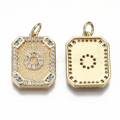 Латунные микропаве прозрачные подвески с фианитом KK-S356-234O-G-NF-1