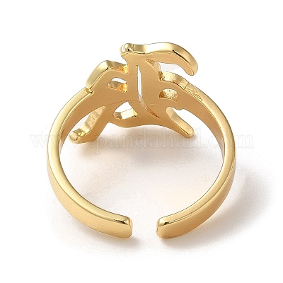 Стойка покрытие латунь открытые манжеты кольца RJEW-M162-32G-1