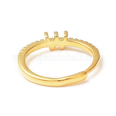 Прозрачное регулируемое кольцо с буквой из прозрачного циркония RJEW-C052-01G-W-1