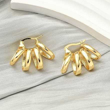 Спиральные латунные серьги-кольца EJEW-F389-04G-1