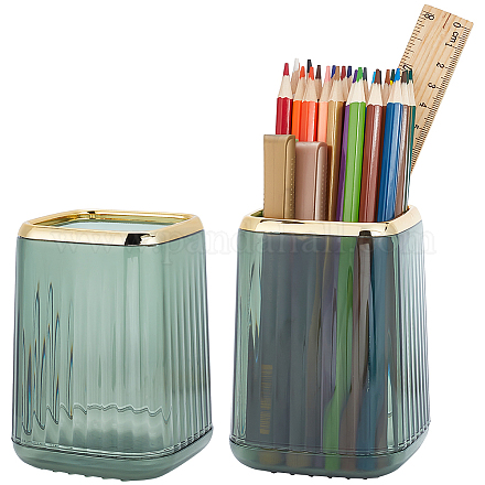 Пластиковые держатели для ручек с квадратным краем с золотыми полями DJEW-WH0039-41B-1