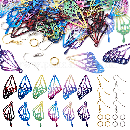 DIY филигранный набор для изготовления сережек с крыльями бабочки DIY-TA0005-02-1