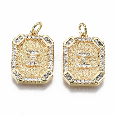 Латунные микропаве прозрачные подвески с фианитом KK-S356-234I-G-NF-1