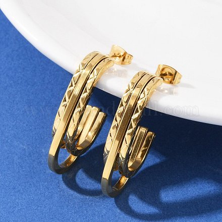 Серьги-гвоздики из нержавеющей стали 304 EJEW-G423-33E-G-1