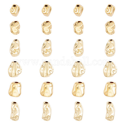24шт 6 стиля латунные бусины KK-TA0002-34-1