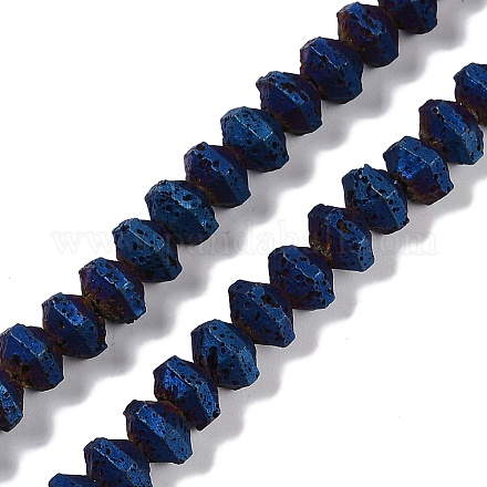 Гальванические бусины из натуральной лавы G-A234-F02-01C-1