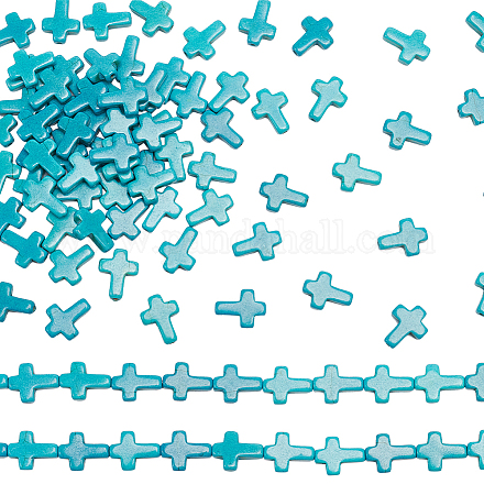 5 нити синтетических бирюзовых бусин нити TURQ-NB0001-13B-1