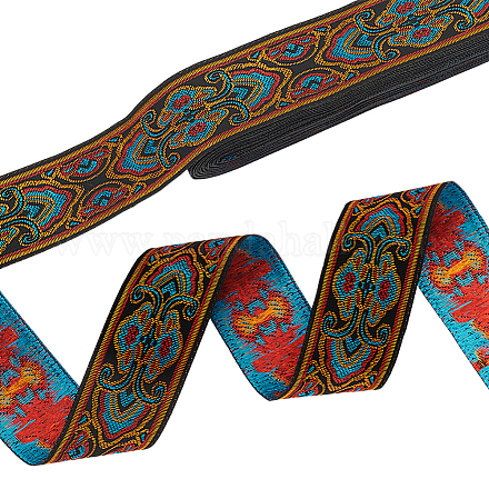 Жаккардовые ленты из полиэстера и цветов в этническом стиле длиной 7 м. OCOR-WH0091-72B-01-1