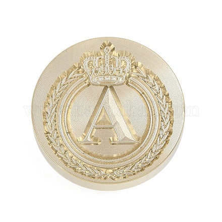 Золотистый тон корона начальная восковая печать латунные штампы головки AJEW-A065-01A-1