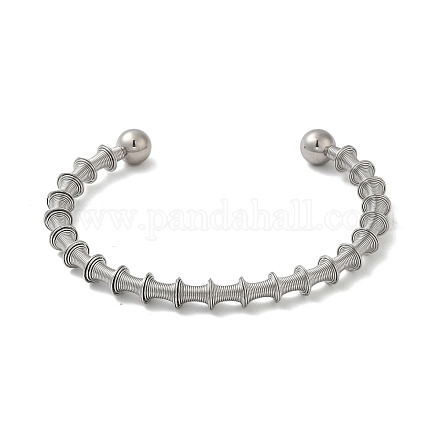 Открытый браслет-манжета из нержавеющей стали 304 BJEW-D021-01A-P-1