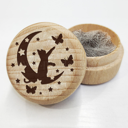 Буковая деревянная шкатулка с гравировкой «Мой первый локон» CON-WH0121-005-1