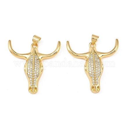 Латунные микропаве прозрачные подвески с фианитом KK-F919-31B-G-1