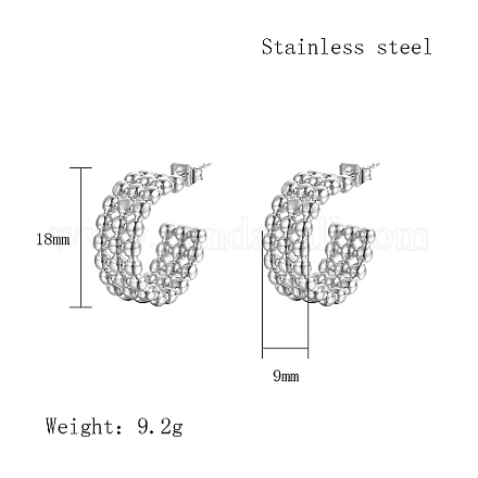 Круглые серьги-гвоздики из нержавеющей стали 304 PJ3518-2-1