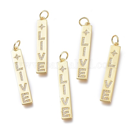 Латунные микропаве прозрачные подвески с фианитом ZIRC-I048-10G-1