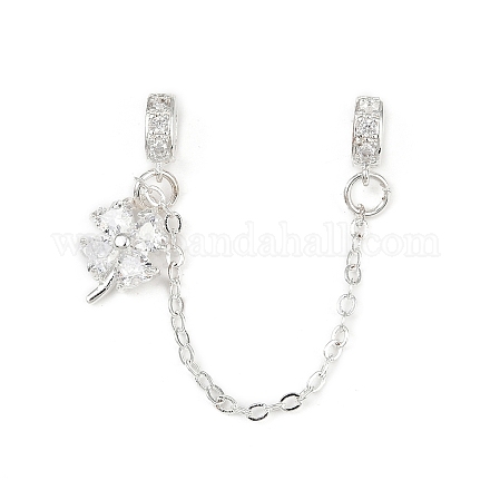 Латунные паве прозрачные кубические цирконии европейские защитные цепи с подвесками KK-L236-15C-S-1