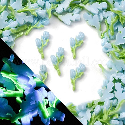 Светящиеся и двухцветные смоляные декодированные кабошоны RESI-Z032-02E-1