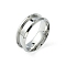 201 Stainless Steel Grooved Finger Ring Settings, Ring Core Blank, for Inlay Ring Jewelry Making, Stainless Steel Color, Size 9, 8mm, Inner Diameter: 19mm