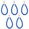 Acrylic Pendant Decorations, with Alloy Swivel Clasps, Medium Blue, 145mm, 5pcs/set