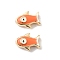Brass Enamel Beads, Fish, Real 18K Gold Plated, Dark Orange, 9x12x5mm, Hole: 1.5mm