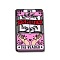 Acrylic Pendants, Rectangle with Tarot Pattern, Hot Pink, 41x26x2.5mm, Hole: 1.8mm