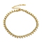 304 Stainless Steel Round Ball Charms Link Chain Anklets, Real 14K Gold Plated, 8-5/8 inch(22cm)
