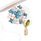 Hydrangea Enamel Pins, Alloy Rhinestone Brooches for Backpack Clothes, Deep Sky Blue, 53x35mm