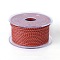 Braided Cowhide Cord, Leather Jewelry Cord, Jewelry DIY Making Material, Indian Red, 5mm, about 21.87 yards(20m)/roll