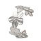 Non-Tarnish 304 Stainless Steel Open Cuff Bangles, Flower, Inner Diameter: 2-1/2x1-7/8 inch(6.4x4.9cm), Wide: 32mm