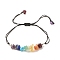 Natural & Synthetic Mixed Gemstone Chips Braided Bead Bracelet, 7 Chakra Adjustable Bracelet for Women, Inner Diameter: 3/4~3-3/4 inch(1.9~9.5cm)