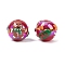 Christmas UV Plating Opaque  Acrylic Beads, Iridescent, Round with Gingerbread Man & Glove, with Enamel, Brown, 15.5x18x16mm, Hole: 3mm