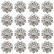 16Pcs 1-Hole Alloy Shank Buttons, with Rhinestone, Flower, Platinum, Crystal, 19.5x20x10mm, Hole: 1.6mm