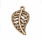 Tibetan Style Alloy Pendants, Leaf, Antique Bronze, 18x10.5x1.5mm, Hole: 1.2mm