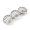Alloy with Iron Clip Hair Barrettes, Hair Accessories for Women Girls, Platinum, Shell Shape, 25x73x15mm