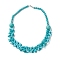 Dyed Synthetic Turquoise Arch Beaded Bib Necklaces, with Iron Clasps, Dark Turquoise, 21.65 inch(55cm)