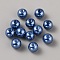 Glass Pearl Beads, Round, Royal Blue, 10x9mm, Hole: 1.4mm, 20pcs/bag