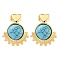 Synthetic Turquoise Heart Stud Earrings, with 304 Stainless Steel Finding for Women, Real 18K Gold Plated, 17x14mm