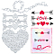 Valentine's Day Theme Heart Carbon Steel Cutting Dies Stencils Set, for DIY Scrapbooking, Photo Album, Decorative Embossing Paper Card, Stainless Steel Color, 5.1~14.5x4~8.2x0.1cm, 3 styles/bag