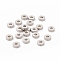 Non-Tarnish 201 Stainless Steel Spacer Beads, Flat Round with Twill Texture, Stainless Steel Color, 6x2mm, Hole: 2mm