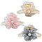 3Pcs 3 Colors PS Plastic & Polyester & Iron Claw Hair Clips for Women Girls Thick Hair, Golden, Flower, Mixed Color, 60x110x56mm, 1pc/color