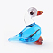 Home Decorations, Handmade Lampwork Display Decorations, Duck, Blue, 22x13x22mm