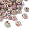Transparent Resin Rondelle European Beads, with Disc Paillette & Platinum Tone Brass Cores, Large Hole Beads, Colorful, 14x8.5mm, Hole: 5mm
