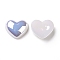ABS Plastic Imitation Pearl, AB Color Plated, Heart, White, 17x20x6.5mm, Hole: 1.4mm