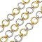 Ion Plating(IP) 304 Stainless Steel Two-Tone Link Chains, with Spool, Unwelded, Ring, Real 18K Gold Plated, 12x1.8mm, about 32.81 Feet(10m)/Roll