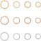 304 Stainless Steel Jump Rings, Open Jump Rings, Twisted, Mixed Color, 16~18 Gauge, 6~10x1~1.3mm, Inner Diameter: 4~8mm, 72pcs/box