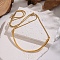 Adjustable 304 Stainless Steel Curved Shape Round Snake Chain Slider Choker Necklaces for Women, Real 18K Gold Plated, Inner Diameter: 4.53 inch(11.5cm)
