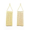 Brass Big Pendants, Rectangle, Real 18K Gold Plated, 74x19x1.5mm, Hole: 1.5mm