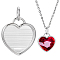 1Pc 925 Sterling Silver Pendant Cabochon Settings, Heart, with Jump Ring, 1pc Suede Fabric Square Silver Polishing Cloth, Platinum, Tray: 10x13mm, 16x14.5x2.5mm, Hole: 4mm