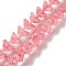 Transparent Glass Beads Strand, Butterfly, Hot Pink, 8x15x4.5mm, Hole: 1mm, about 60pcs/strand, 13.78~14.17 inch(32cm~35cm)