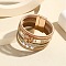 Heart Link Leather Multi-strand Bracelets, Word Bracelet with Magnetic Clasp for Mother's Day, Dark Khaki, 7-7/8 inch(20cm)